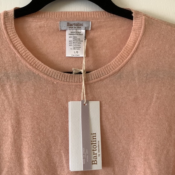 NWT Bartolini by benedetta cashmere blend peach sweater size large - Picture 2 of 5